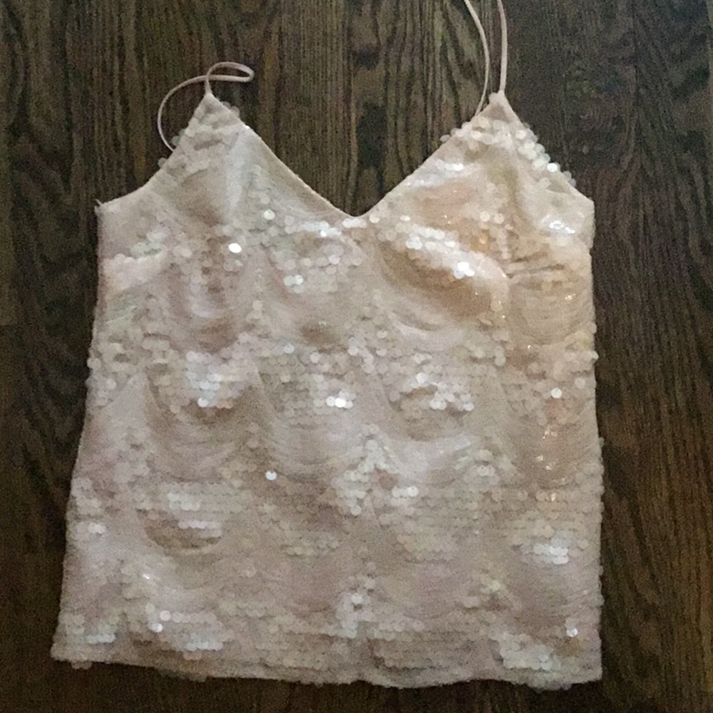 COREY LYNN CALTER Sequin Scalloped Gatsby Tank Top